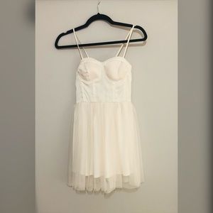 White tulle mini dress